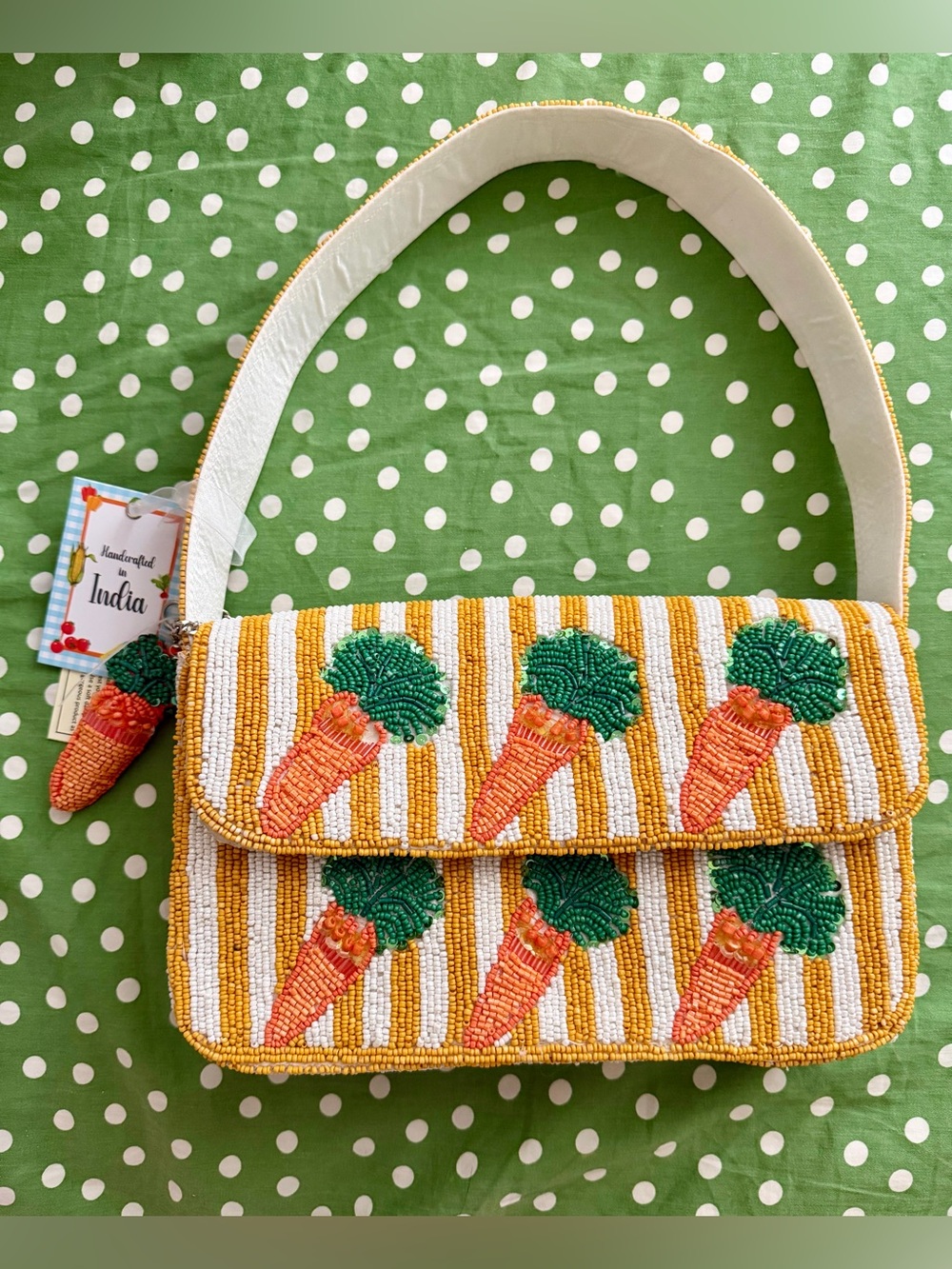 Tik tok viral Made in India carrot beaded purse nwt